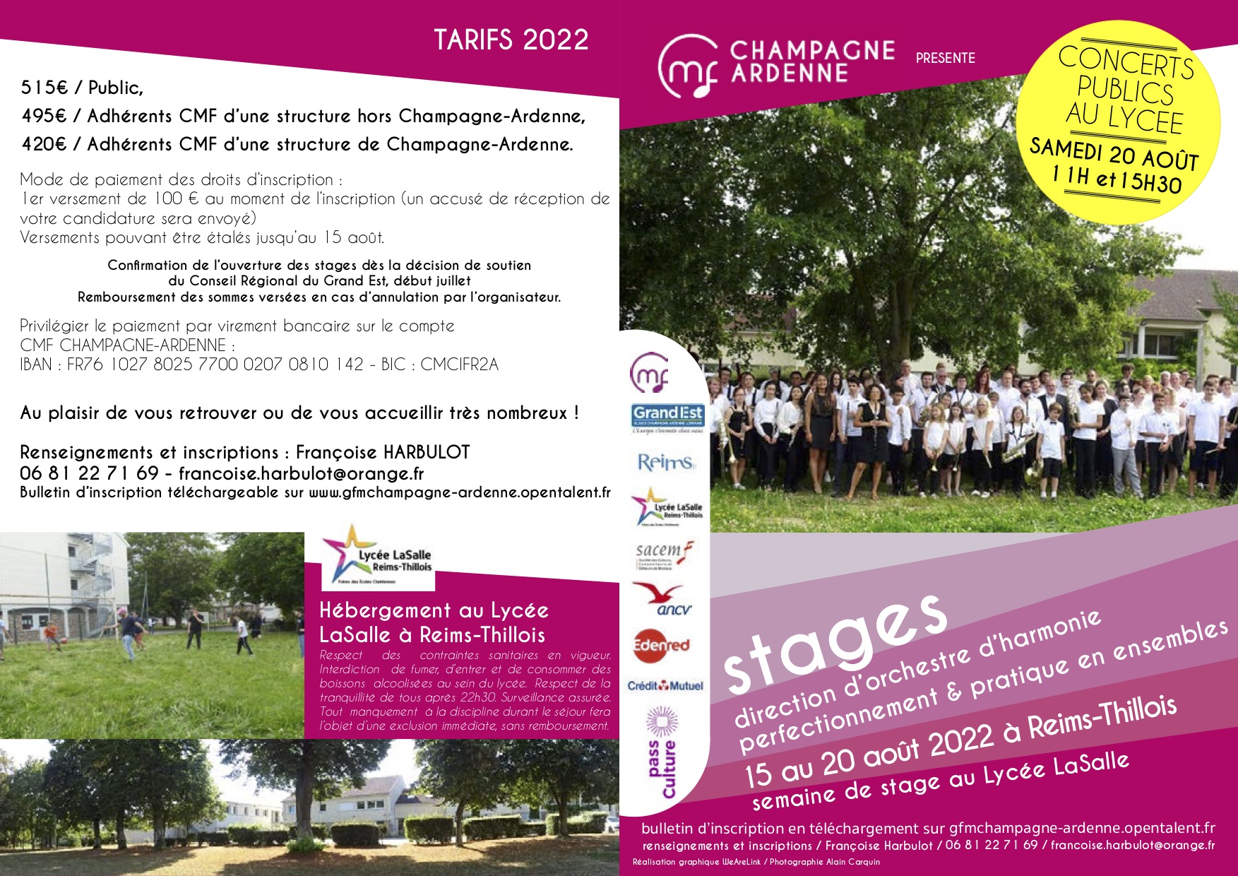 Stage d'été 15 au 20 aout 22