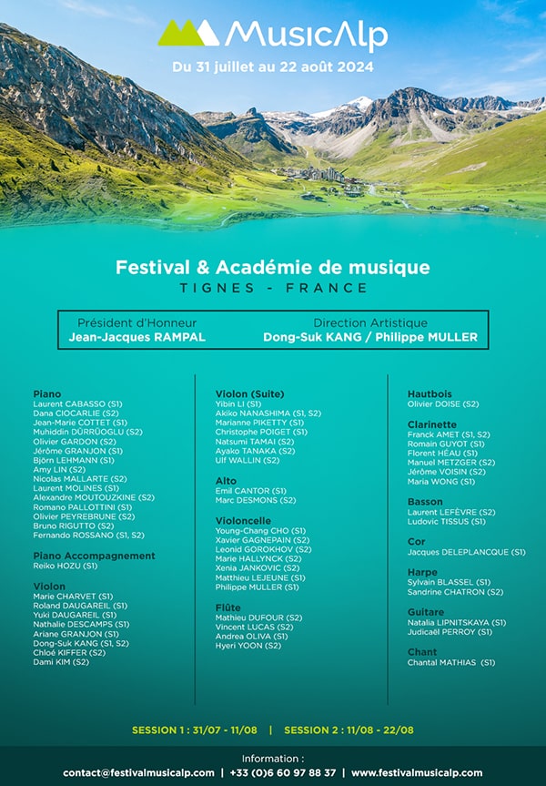 Académie Musicalp à Tignes du 31 juillet au 11 août 2024