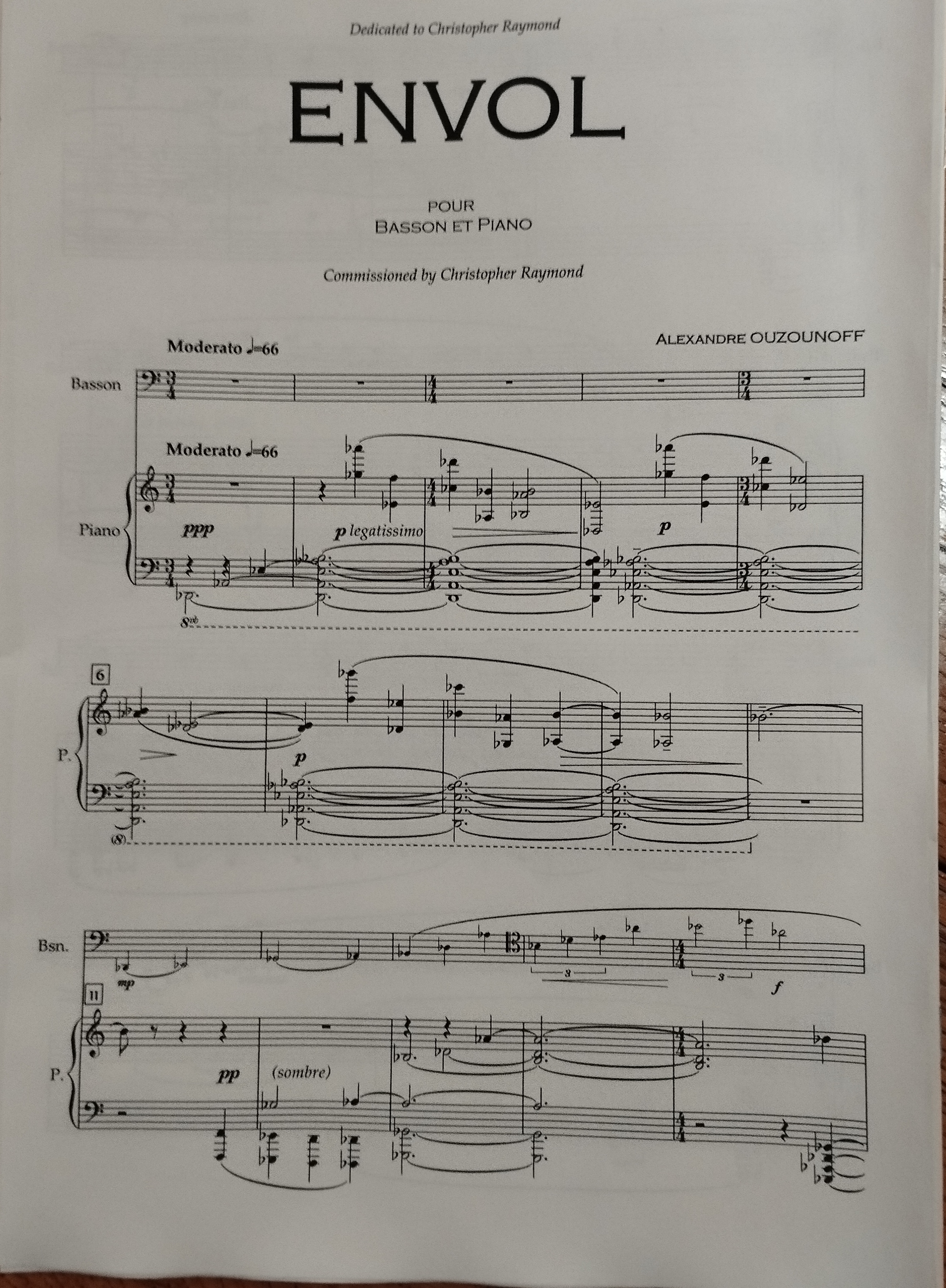 ENVOL - Basson et Piano - Egge Verlag Ed.