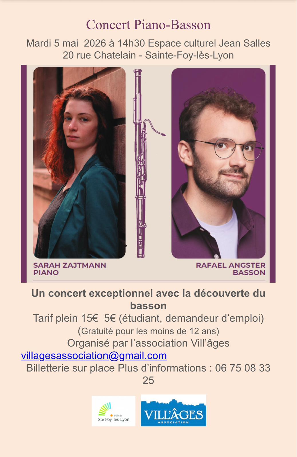 Récital de basson et piano / Angster - Zajtmann