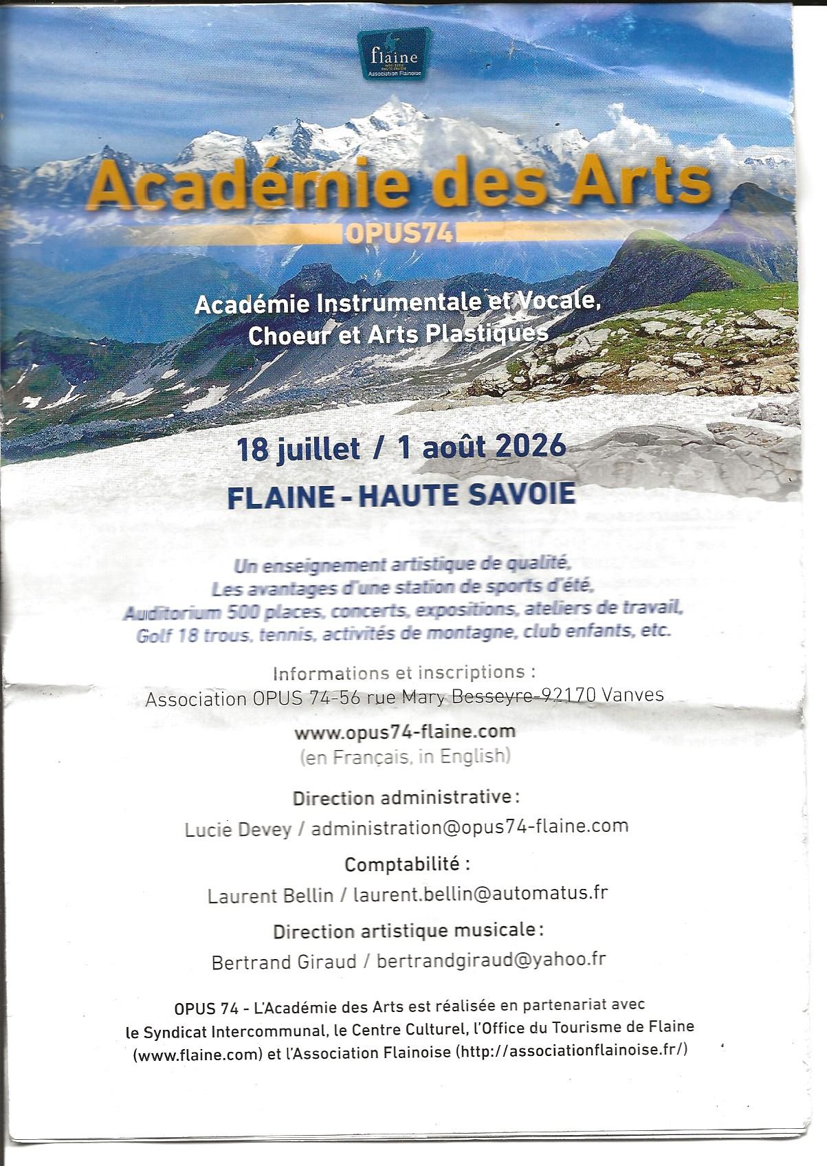 Académie opus 74 - Flaine