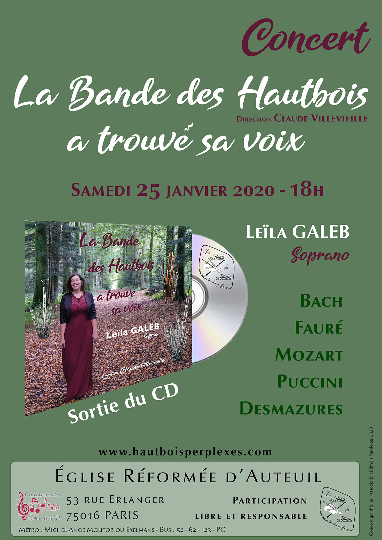 Concert de la Bande des Hautbois les 25 et 26 janvier